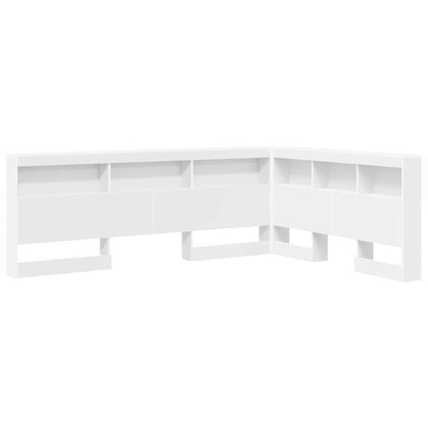 vidaXL Storage Headboard with Shelf White 140 cm Engineered Wood