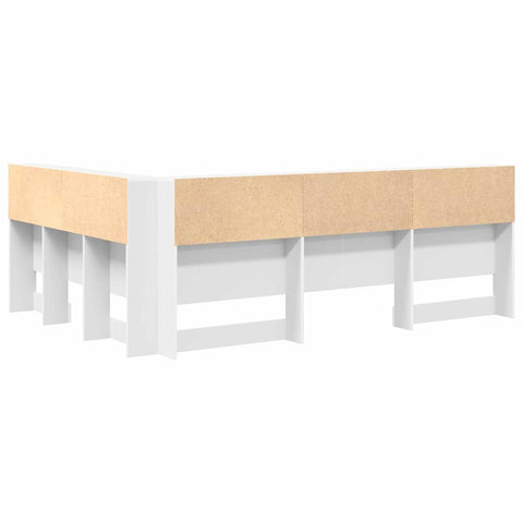 vidaXL Storage Headboard with Shelf White 140 cm Engineered Wood