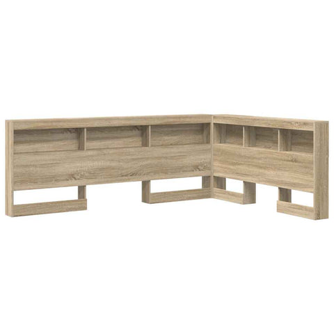 vidaXL Storage Headboard with Shelf Sonoma Oak 140 cm Engineered Wood