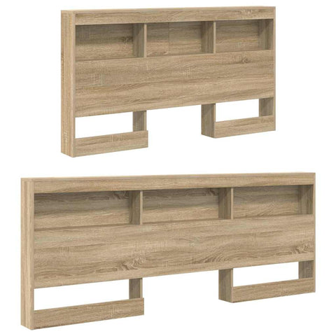 vidaXL Storage Headboard with Shelf Sonoma Oak 140 cm Engineered Wood