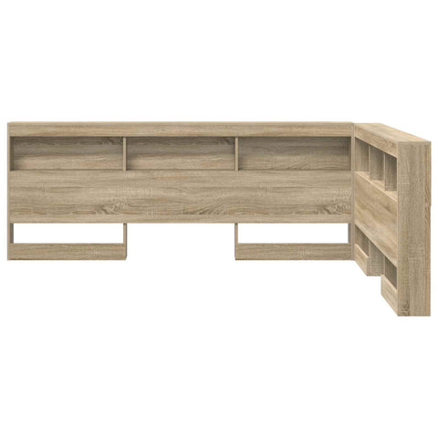 vidaXL Storage Headboard with Shelf Sonoma Oak 160 cm Engineered Wood
