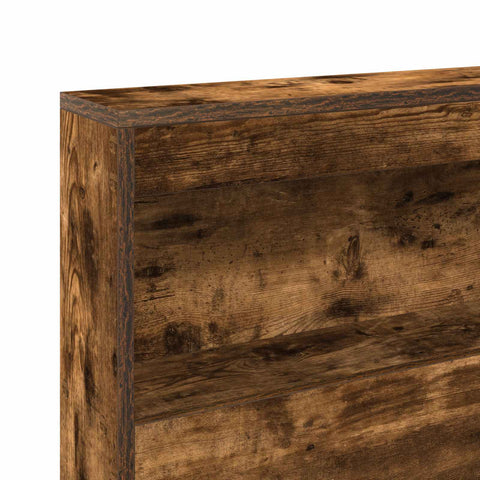 vidaXL Storage Headboard with Shelf Smoked Oak 160 cm Engineered Wood