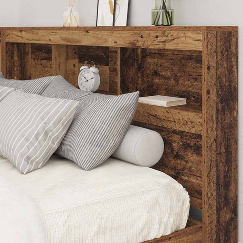 vidaXL Storage Headboard with Shelf Old Wood 160 cm Engineered Wood