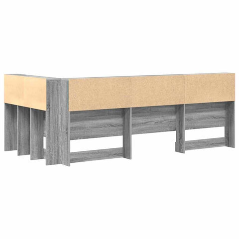 vidaXL Storage Headboard with Shelf Grey sonoma 90 cm Engineered wood
