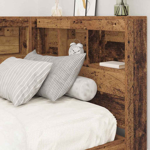 vidaXL Storage Headboard with Shelf Old Wood 75 cm Engineered Wood