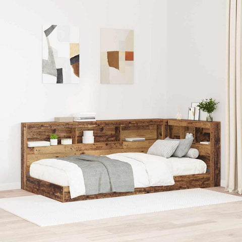 vidaXL Storage Headboard with Shelf Old Wood 75 cm Engineered Wood