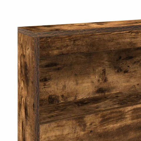 vidaXL Storage Headboard with Shelf Smoked oak 120 cm Engineered wood