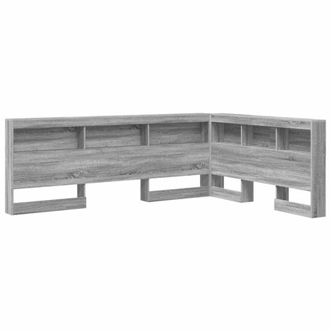 vidaXL Storage Headboard with Shelf Grey sonoma 140 cm Engineered wood