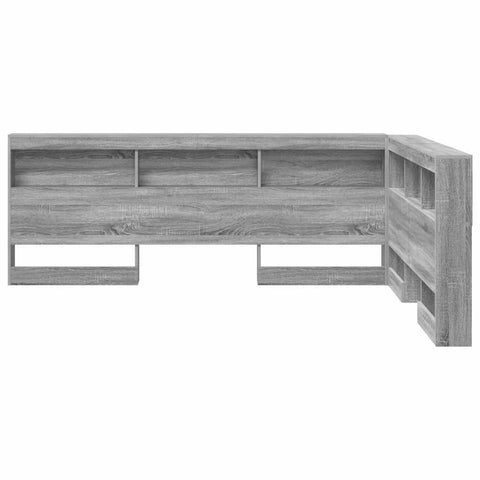 vidaXL Storage Headboard with Shelf Grey sonoma 140 cm Engineered wood