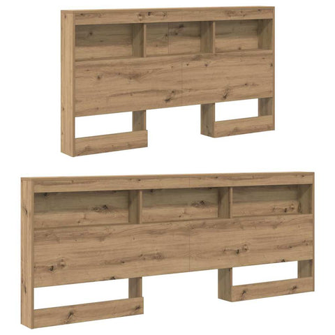 vidaXL Storage Headboard with Shelf Artisan oak 140 cm Engineered wood
