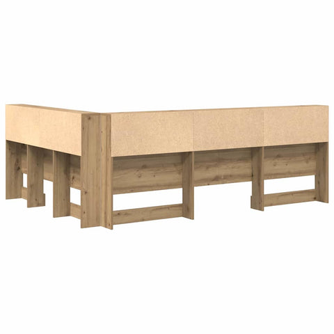 vidaXL Storage Headboard with Shelf Artisan oak 140 cm Engineered wood