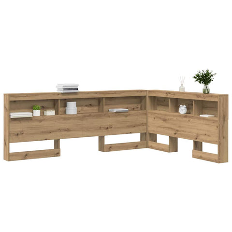 vidaXL Storage Headboard with Shelf Artisan oak 140 cm Engineered wood