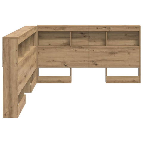 vidaXL Storage Headboard with Shelf Artisan oak 140 cm Engineered wood