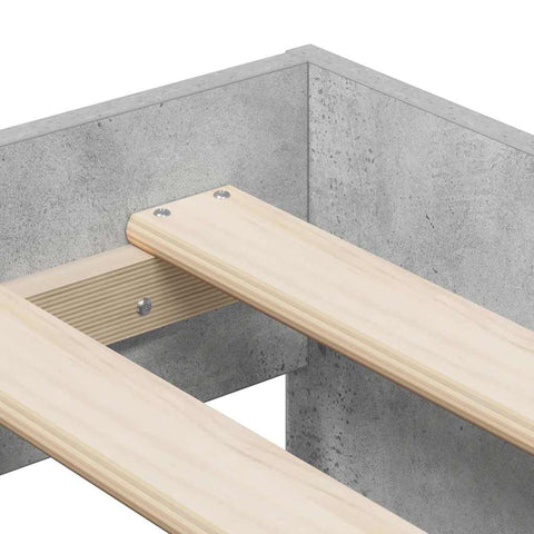 vidaXL Storage Bed Frame with Drawer Concrete Grey 244 x 118 x 53.5 cm