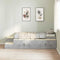 vidaXL Storage Bed Frame with Drawer Concrete Grey 244 x 118 x 53.5 cm