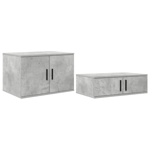 vidaXL Storage Bed Frame with Drawer Concrete Grey 244 x 118 x 53.5 cm