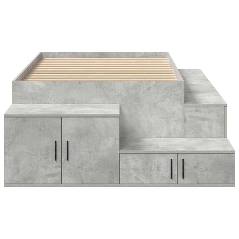 vidaXL Storage Bed Frame with Drawer Concrete Grey 244 x 118 x 53.5 cm