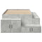 vidaXL Storage Bed Frame with Drawer Concrete Grey 244 x 118 x 53.5 cm