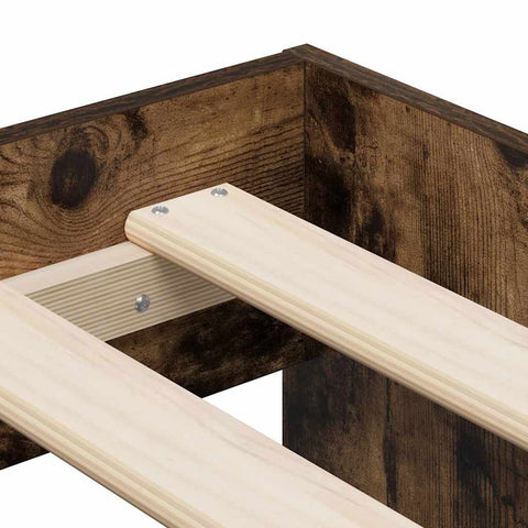 vidaXL Storage Bed Frame with Drawer Smoked Oak 244 x 118 x 53.5 cm