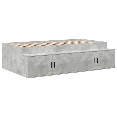 vidaXL Storage Bed Frame with Drawer Concrete Grey 234 x 118 x 53.5 cm