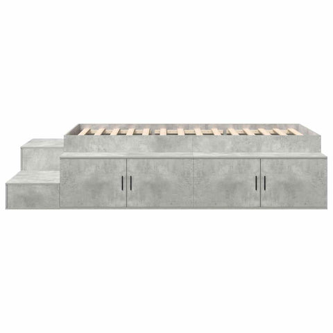 vidaXL Storage Bed Frame with Drawer Concrete Grey 234 x 118 x 53.5 cm