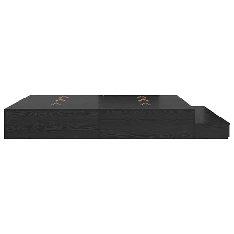 vidaXL Storage Bed Frame Black Oak 200x200 cm
