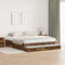 vidaXL Storage Bed Frame Smoked Oak 200x200 cm