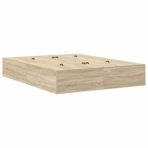 vidaXL Storage Bed Frame Sonoma Oak 140x200 cm