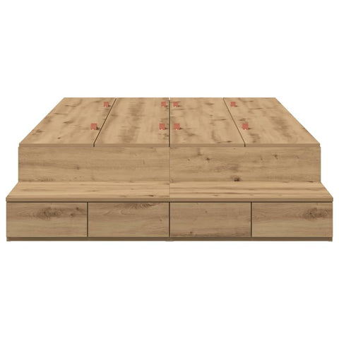 vidaXL Storage Bed Frame Artisan Oak 120 cm Engineered Wood