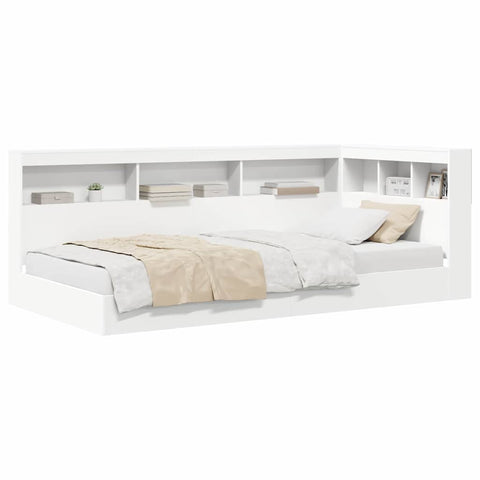 vidaXL Bookcase Bed with Headboard White 100 x 200 cm Engineered wood