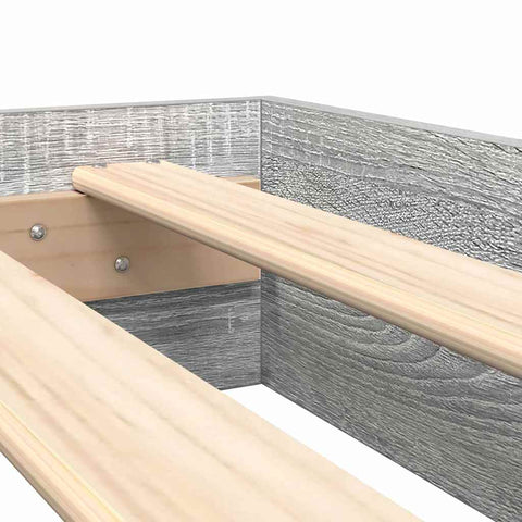 vidaXL Bookcase Bed Grey sonoma 200 x 200 cm Engineered wood