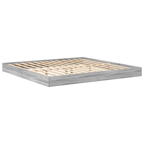 vidaXL Bookcase Bed Grey sonoma 200 x 200 cm Engineered wood