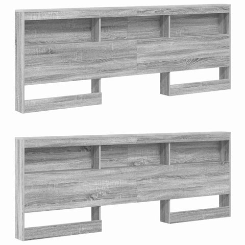 vidaXL Bookcase Bed Grey sonoma 200 x 200 cm Engineered wood