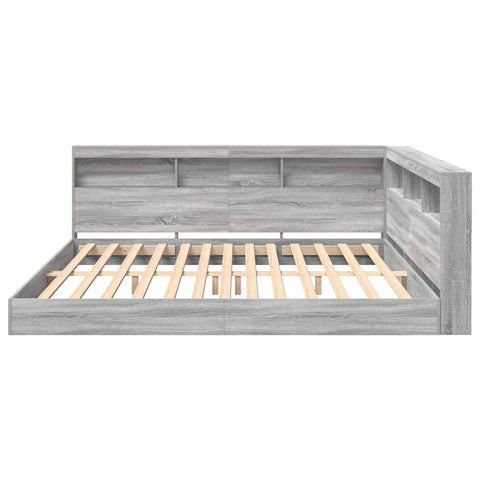 vidaXL Bookcase Bed Grey sonoma 200 x 200 cm Engineered wood