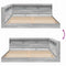 vidaXL Bookcase Bed Grey sonoma 200 x 200 cm Engineered wood