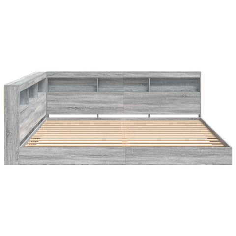 vidaXL Bookcase Bed Grey sonoma 200 x 200 cm Engineered wood