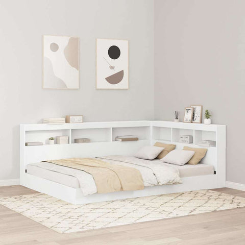 vidaXL Bookcase Bed with Headboard White 140 x 200 cm Engineered wood