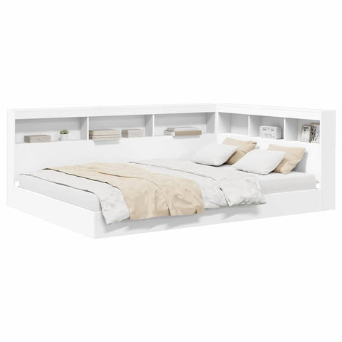 vidaXL Bookcase Bed with Headboard White 140 x 200 cm Engineered wood