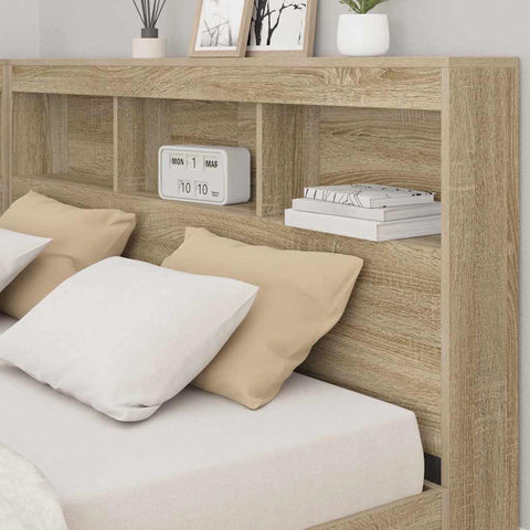 vidaXL Bookcase Bed Sonoma oak 140 x 200 cm Engineered wood
