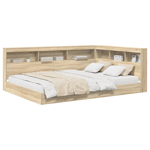 vidaXL Bookcase Bed Sonoma oak 140 x 200 cm Engineered wood