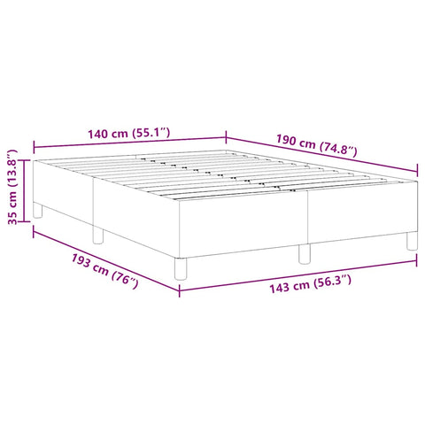 vidaXL Bed Frame Grey Green 140 x 190 cm Corduroy fabric