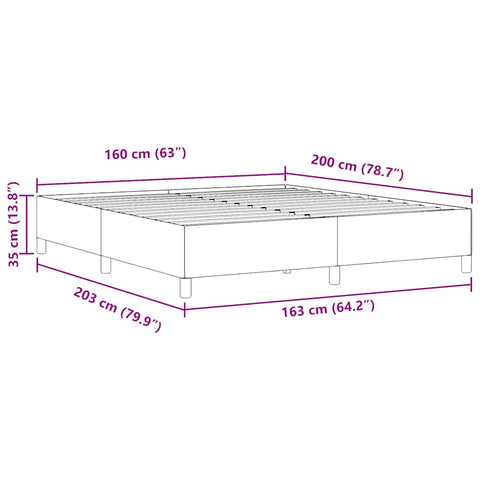 vidaXL Bed Frame Light grey 160 x 200 cm Corduroy fabric