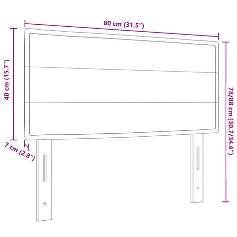 vidaXL Headboard Height Adjustable Manual Light grey 80 cm Fabric