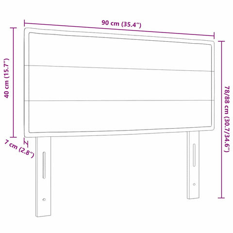 vidaXL Headboard Height Adjustable with Headboard Black 90 cm Fabric