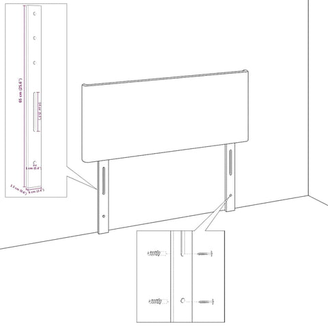 vidaXL Headboard Height Adjustable with Headboard Taupe 100 cm Fabric