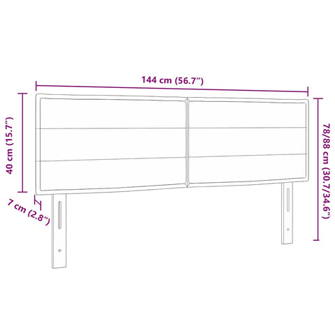 vidaXL Headboard Height Adjustable Manual Dark brown 140 cm Fabric