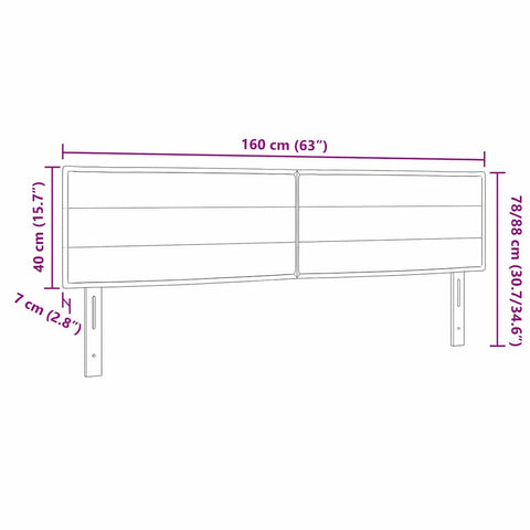 vidaXL Headboard Height Adjustable Manual Dark brown 160 cm Fabric