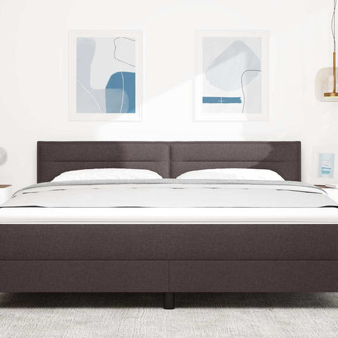 vidaXL Headboard Height Adjustable Manual Dark brown 180 cm Fabric