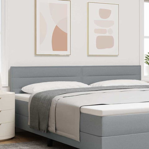 vidaXL Headboard Height Adjustable Manual Light grey 200 cm Fabric