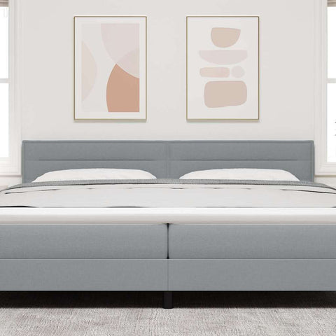 vidaXL Headboard Height Adjustable Manual Light grey 200 cm Fabric